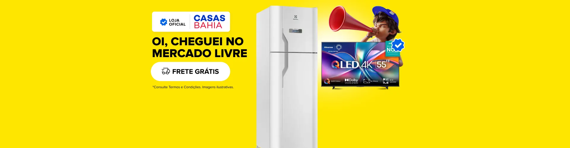 Loja Oficial. Casas bahia. Oi, cheguei no Mercado Livre. Frete grátis. Consulte os termos e condições.